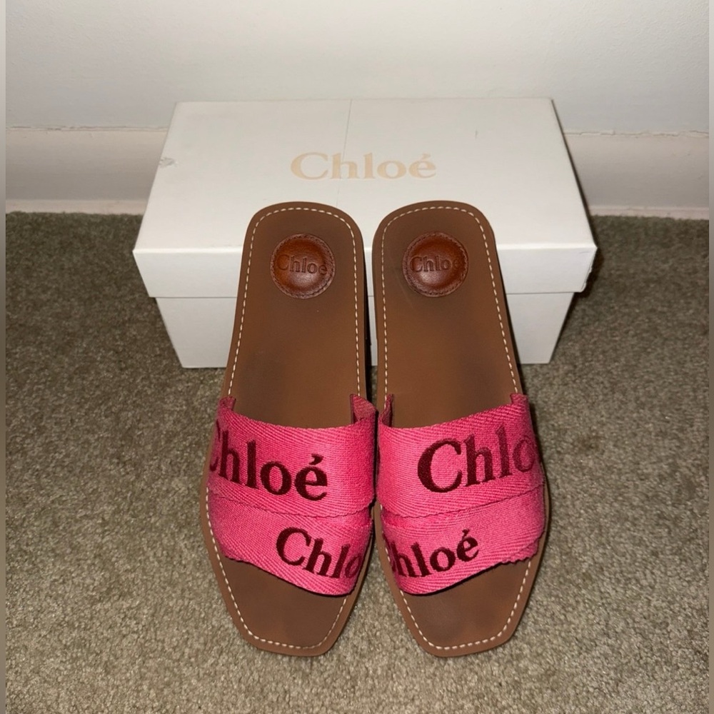 Chloe Fuchsia Slide Sandals
